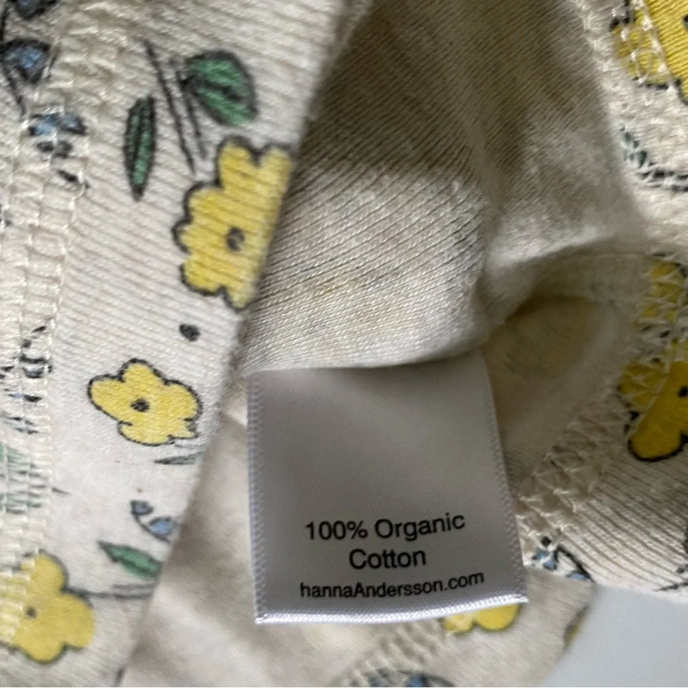 Hanna Andersson Outfit Size 3 6 Months Kimono Floral 2-Piece Yellow Flowers EUC